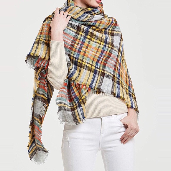 🍍 Pineapple Plaid Ultra Plush Plaid Blanket Scarf - Picture 5 of 8